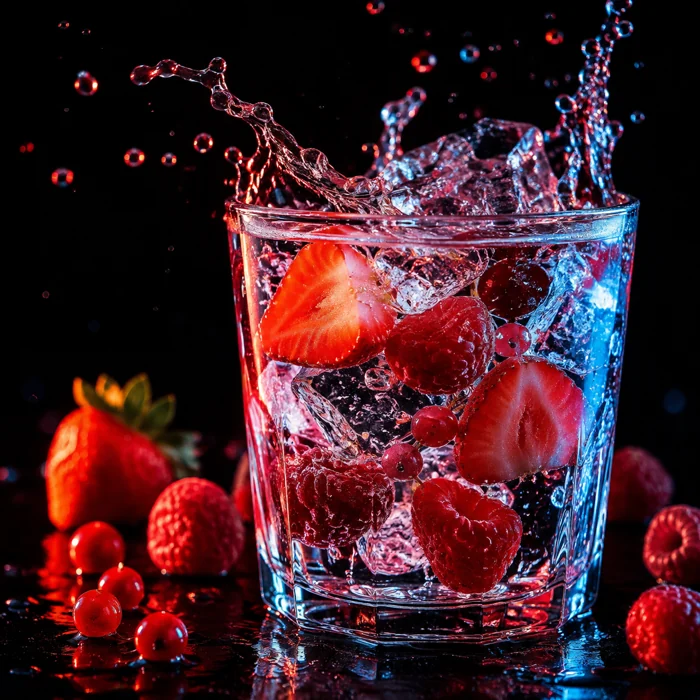 Fruit Punch Kooler flavor illustration with red berries
